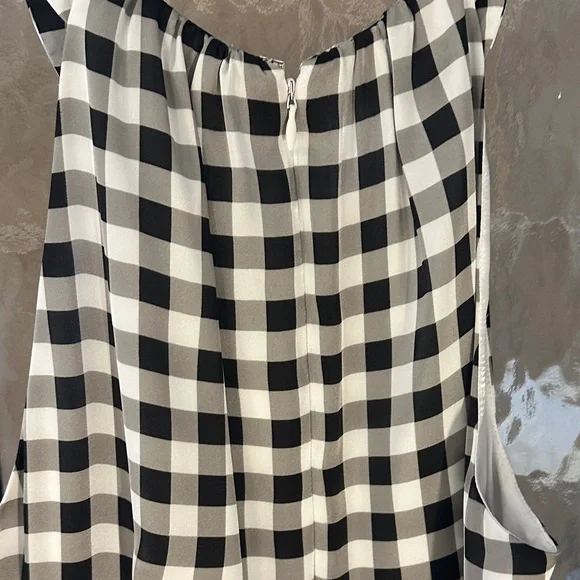 White House Black Market Black and White Gingham Midi Dress - Picture 6 of 11